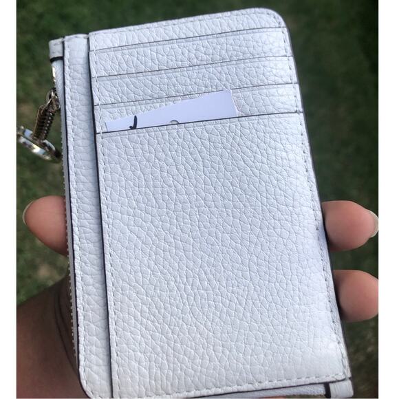 New Kate Spade Card Holder Keychain White Rainbow - Picture 2 of 3